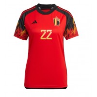 Camisa de time de futebol Bélgica Charles De Ketelaere #22 Replicas 1º Equipamento Feminina Mundo 2022 Manga Curta